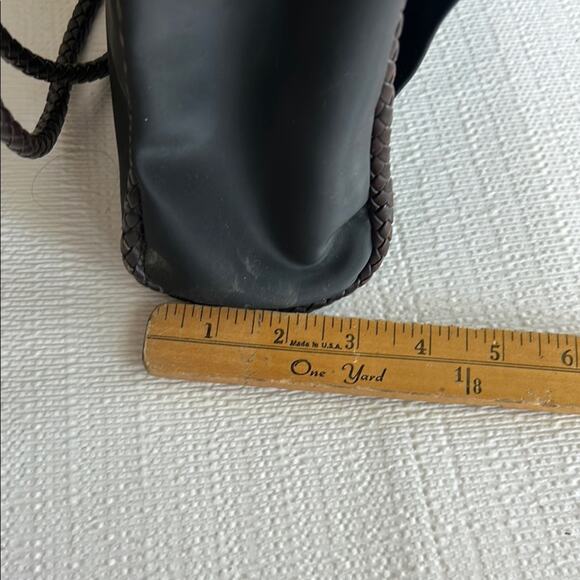 Brighton Nylon Shoulder Bag Braided Strap Croc Embossed Black Silver Western - Picture 11 of 15